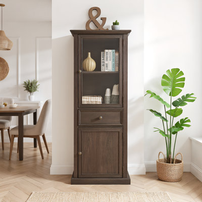 Narrow Tall Storage Cabinet With Drawer, Freestanding Sideboard Cabinet With Glass Door And Shelves, For Living Room, Kitchen, Dining Room, Office by Red Barrel Studio