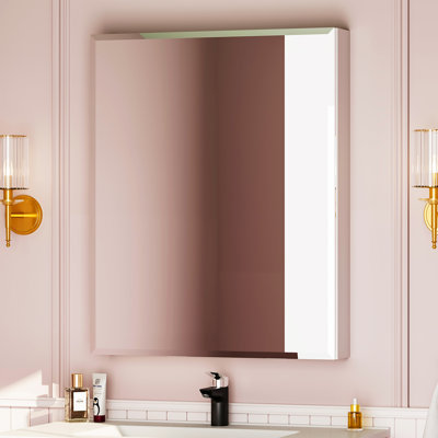 36" X 26" Single-Door Aluminum Medicine Cabinet Mirror With Reversible Door, Surface Or Recessed Mount