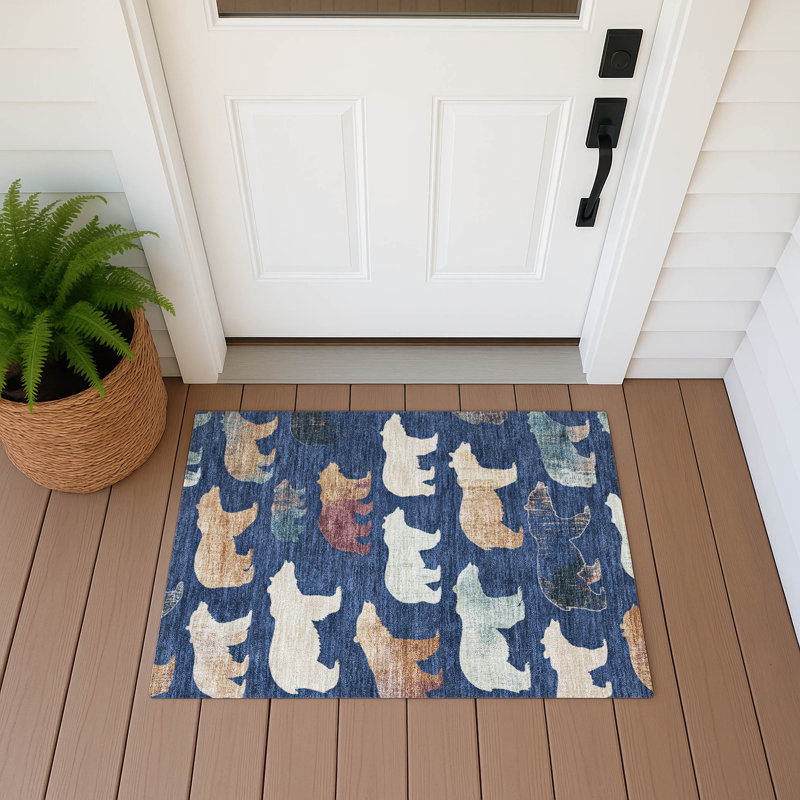 Tapis intérieur / extérieur lavable à la machine Adalaide ACN2338 Lodge, Rectangle 1 pi 8 po x 2 pi 6 po