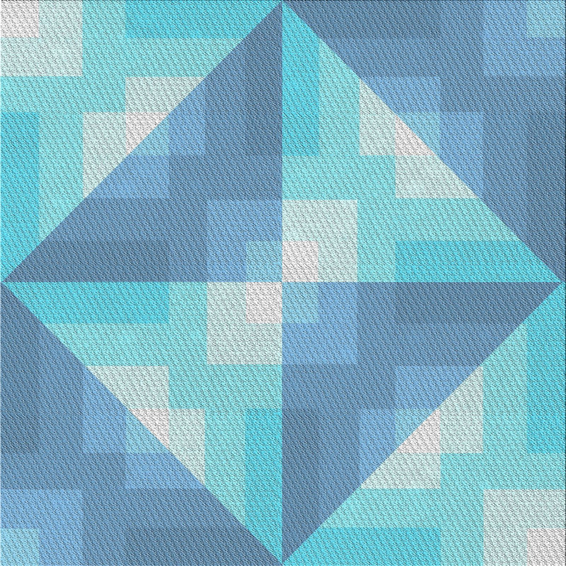 Tapis bleu ciel à motif, Carré 3 pi