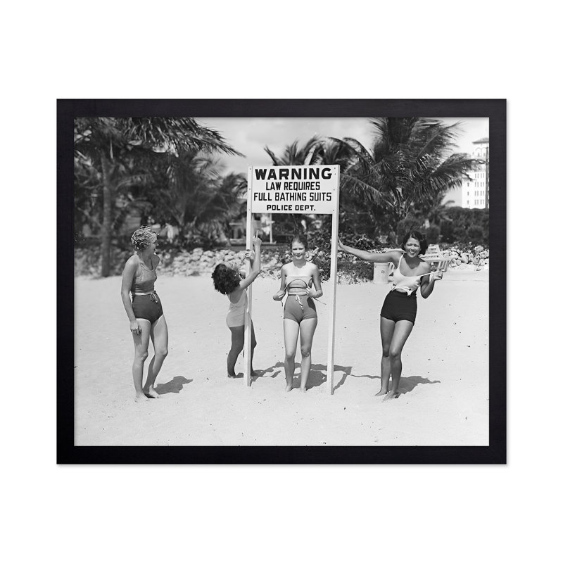 Combinaisons de bain complètes requises, Cadre noir, Affiche, H 24 po x l 32 po