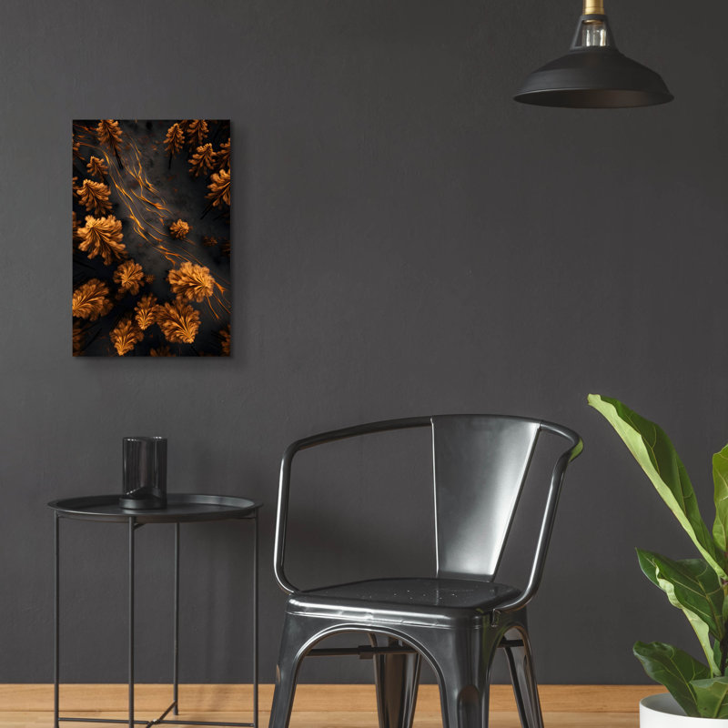 «Golden Forest» par Andreas Magnusson, art mural en verre acrylique, H 24 po x l 16 po x P 0,2 po