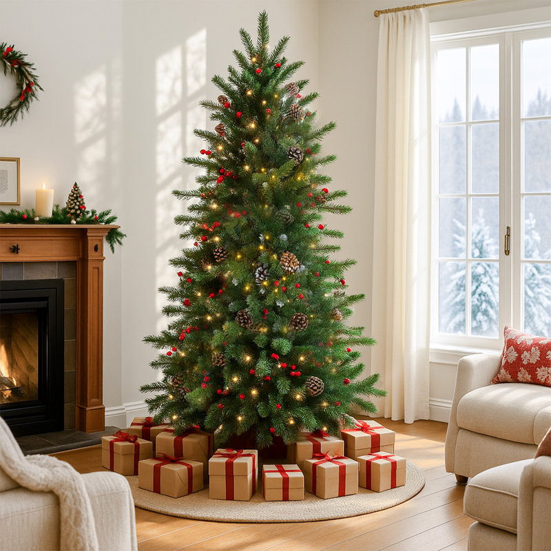 Acorns and Berries LED light up Christmas Tree SX3605, 4.92' H