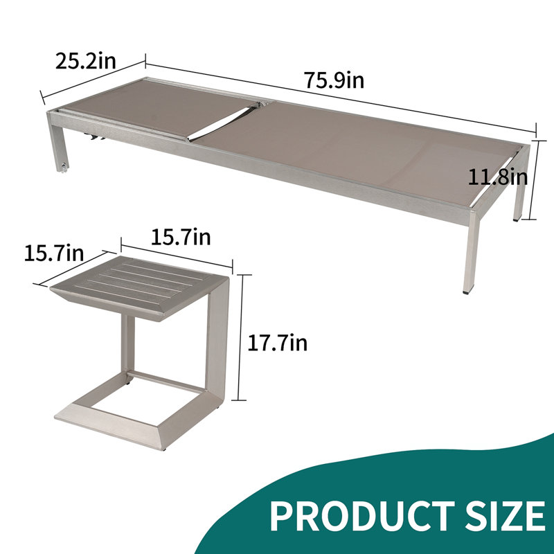 Table basse d'extérieur entièrement en aluminium