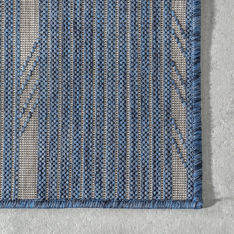 Tapis bleu / crème Southwestern, Rectangle de 5 pi x 8 pi