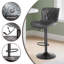 Swivel Upholstered Adjustable Height Counter Stool with Metal Frame-1761147410
