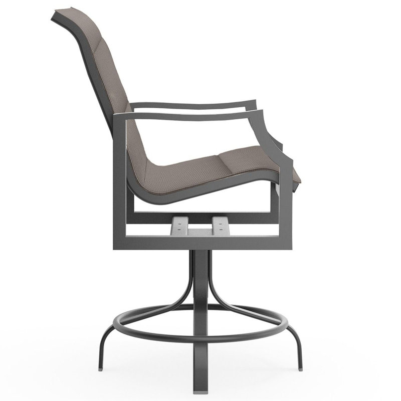 Nico Outdoor Swivel Bar Stool, Graphite, Pewter