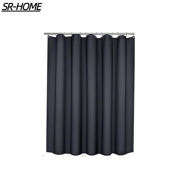 Extra Wide No Hook Shower Curtain,96 Inch Width Black, 45% OFF