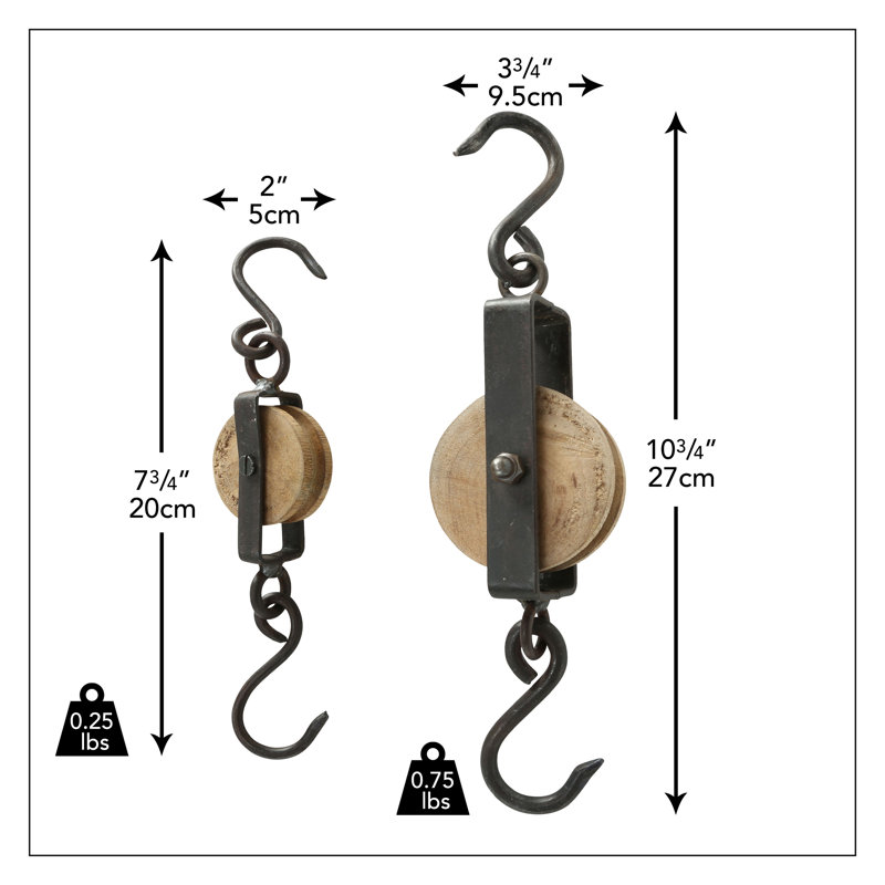 Mayis Retro Rustic Hay Pulley Hooks