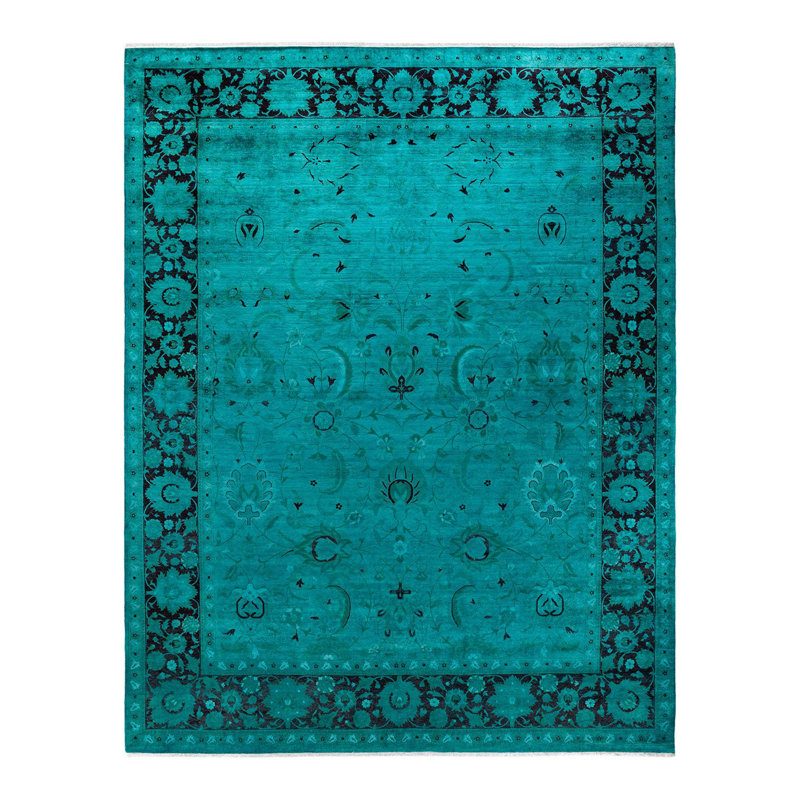 Tapis bleu unique 9 pi 2 po x 12 pi 1 po Dahja