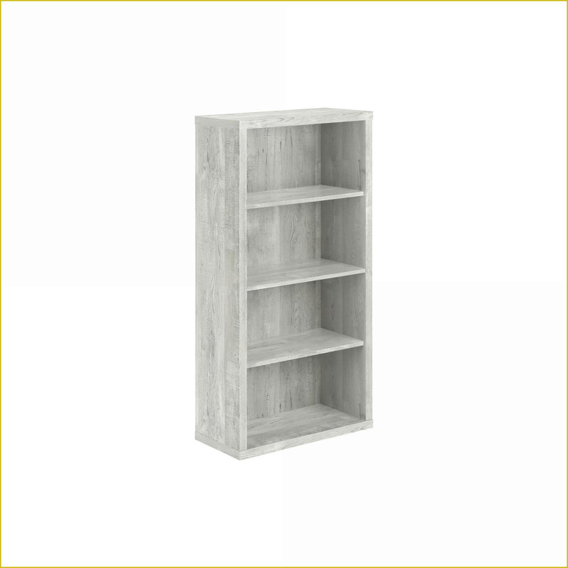 Bookshelf, Modern Industrial 4-Shelf 47.5” H with Adjustable Shelves | Slate Gray | Particle Board, Gray