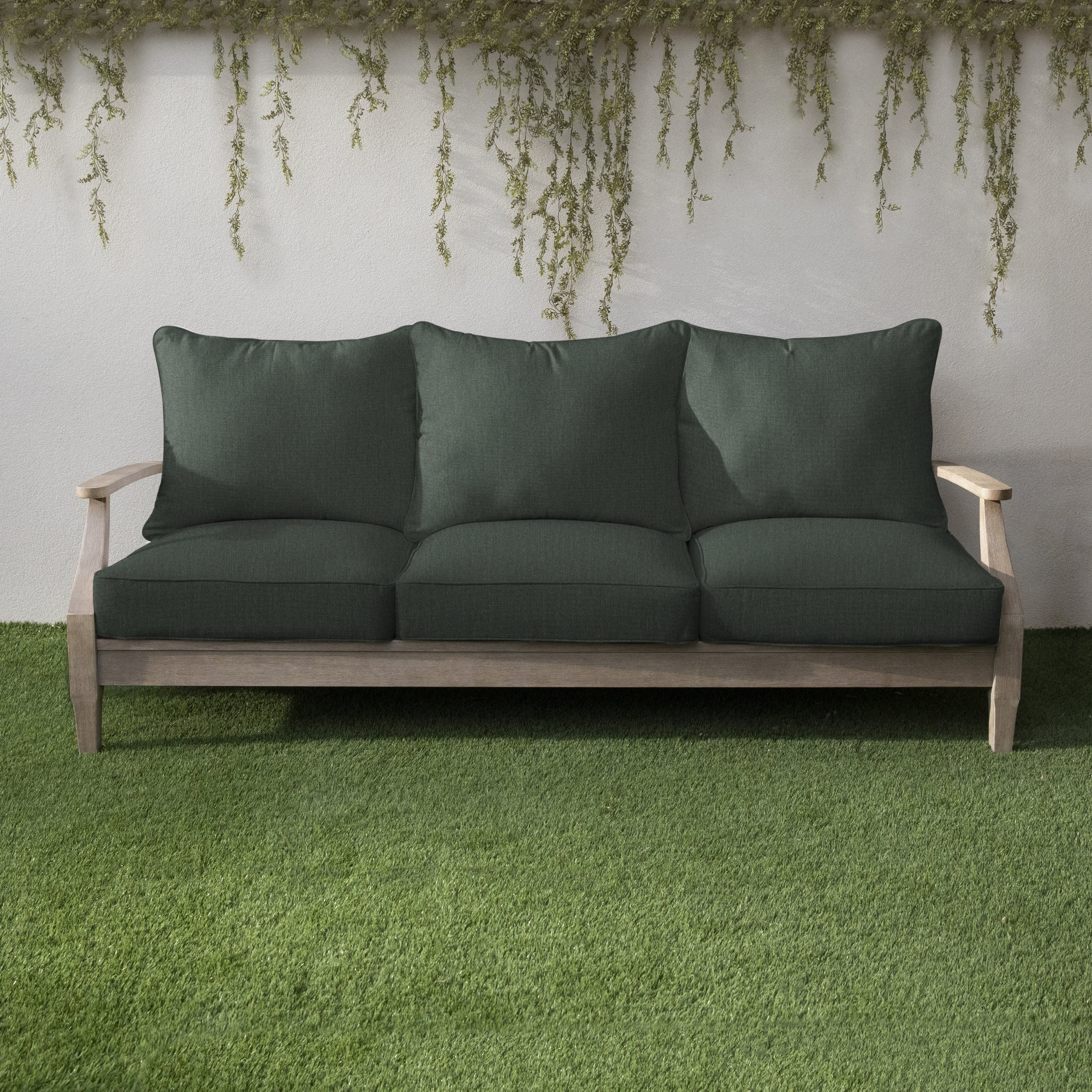 Davana Outdoor Sofa, Dark Green, 25" W x 25" D