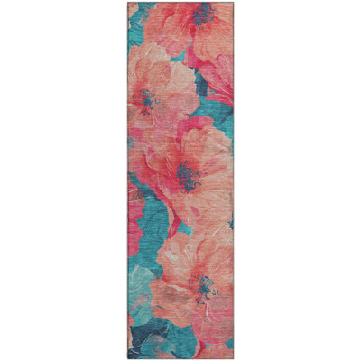Premium Machine Washable Floyd AMF1542 Floral Rug