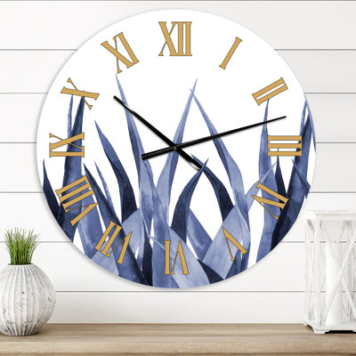 Agave bleu marine - Horloge murale traditionnelle