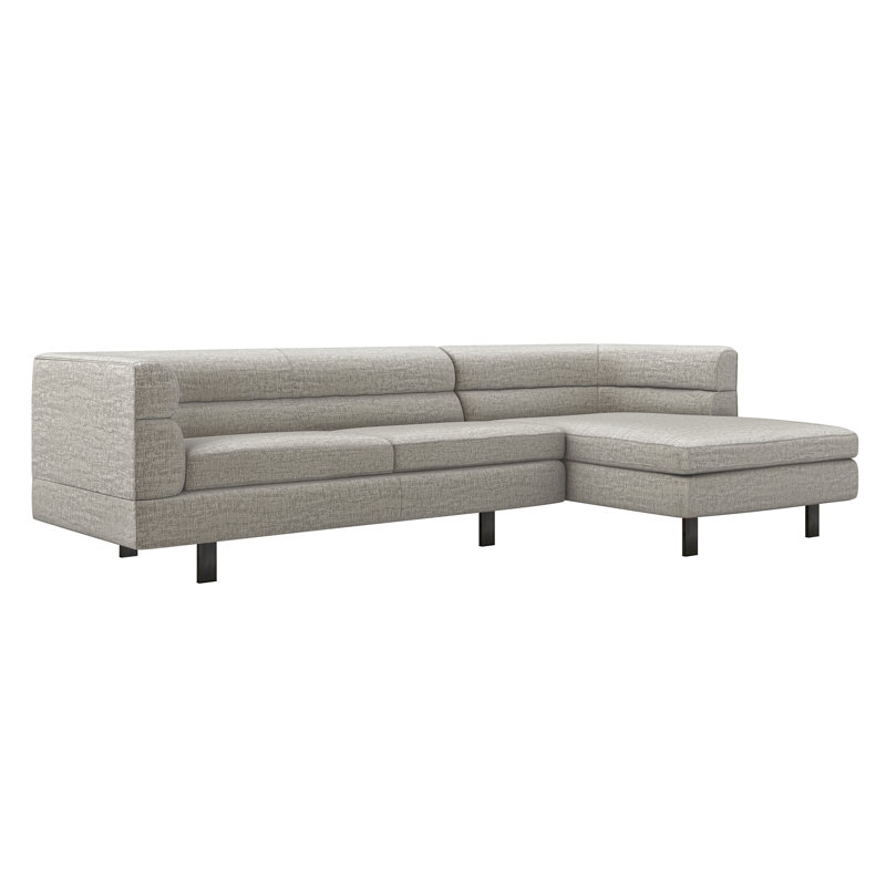 Ornette Chaise Sectional, Right Hand Facing, Black, Cameo 100% Polyester