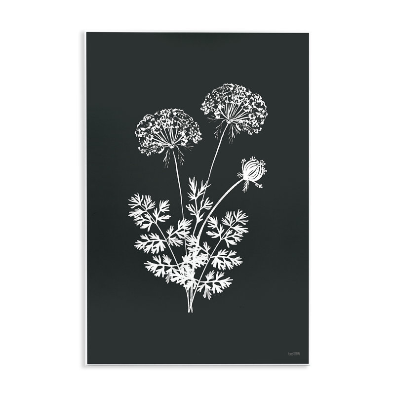 "Black Herb Bunches", art mural sur bois par House Fenway, H 15 po x l 10 po