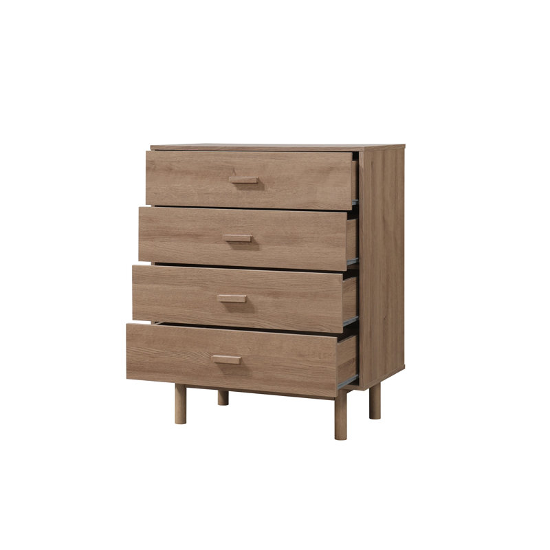 Artemis 80.00cm W 4 - Drawer Chest of Drawers, Oak