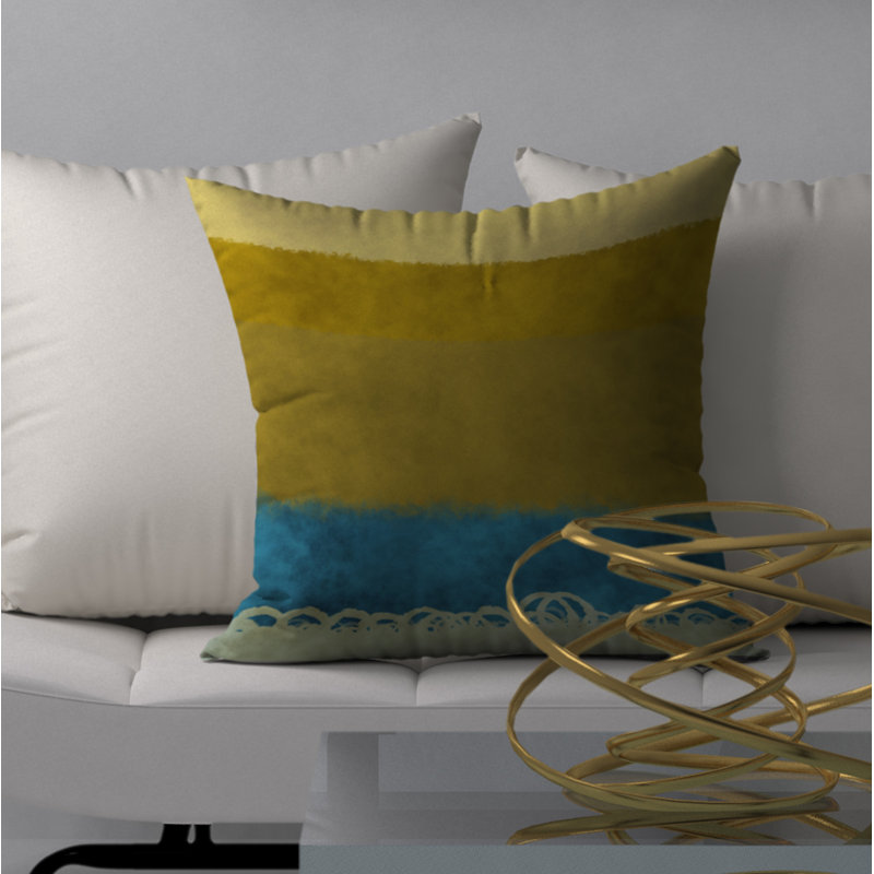 Abstract Throw Pillow, 18" H x 18" W