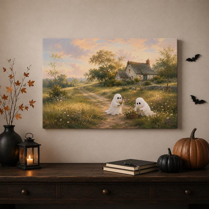 Art mural sur toile Halloween, H 20 po x l 30 po