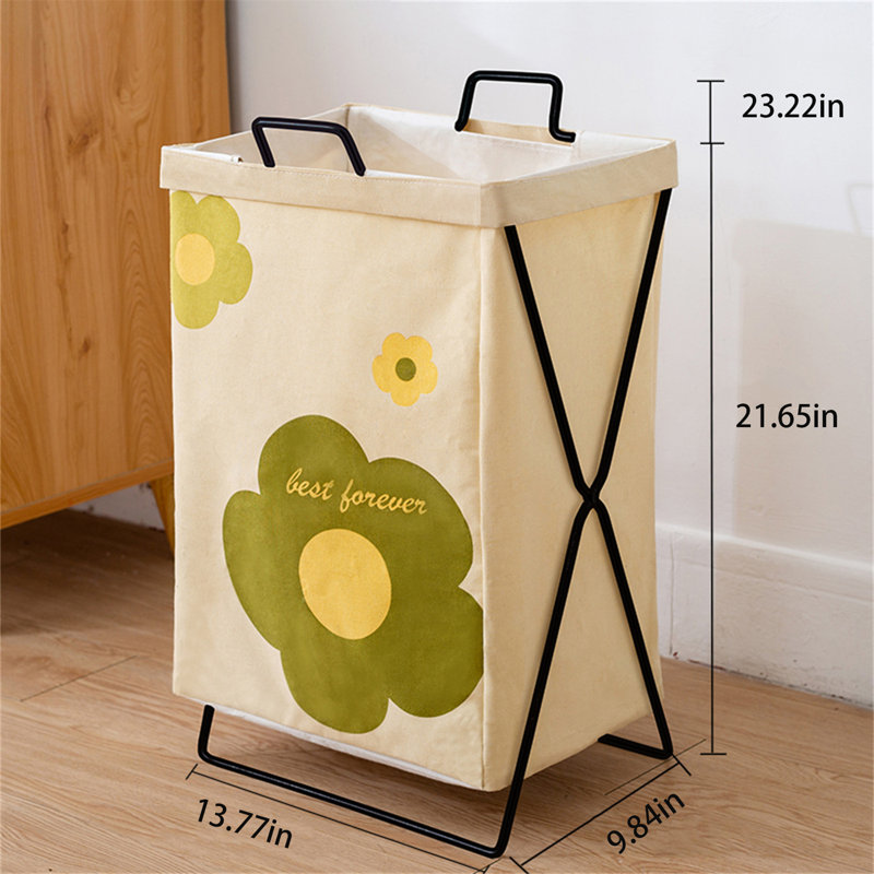 Fabric Laundry Hamper with Handles, Green