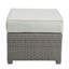 All-Weather Wicker Patio Sofa & Ottoman With 2 Toss Pillows