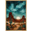 «Starry Desert Canyon Cactus Landscape Southwest Night Sky», reproduction d'art sur toile encadrée dans la chambre principale-132225523-132225524