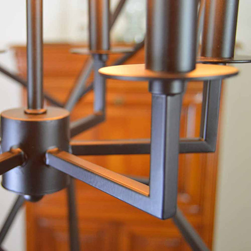 Maylene 6 - Light Dimmable Geometric Chandelier, Black