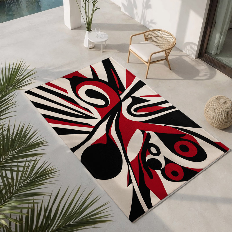 Crimson Radiance Indoor And Outdoor Area Rug, Rectangle 1'6" x 2'6"