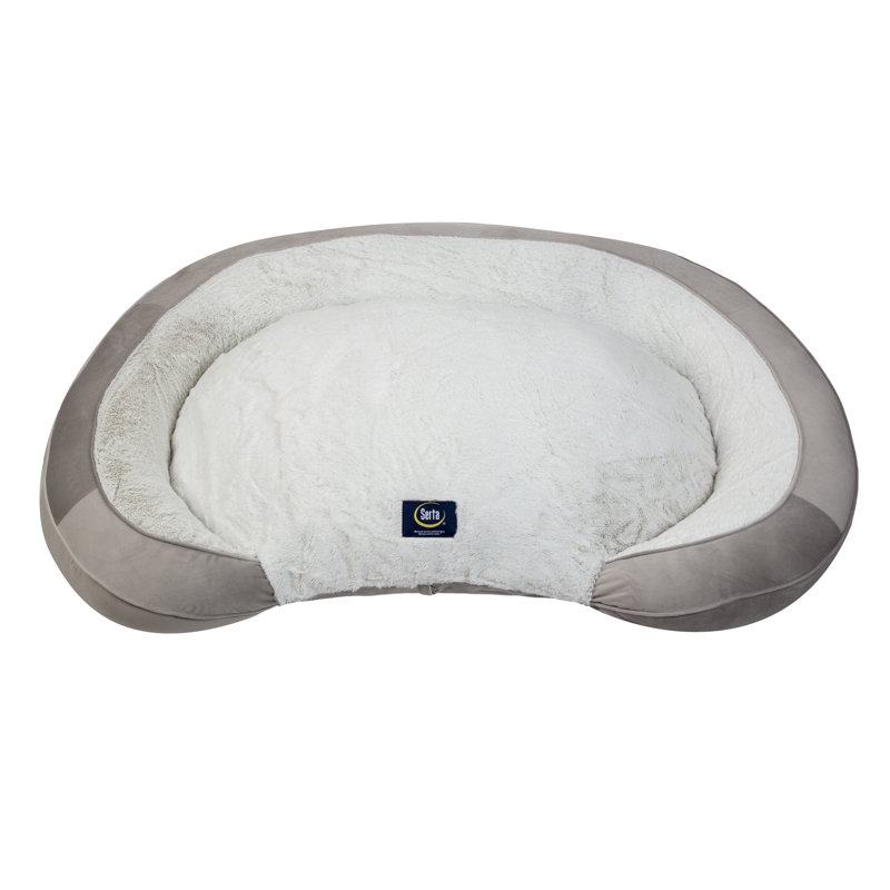Canapé-lit ovale en mousse viscoélastique déchiquetée Serta, Grand (l 36 po x P 28 po x H 8 po), gris