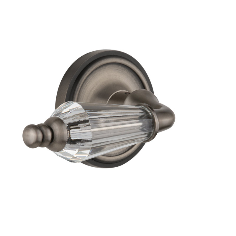 Classic Rosette Single Dummy with Parlour Lever, Unlacquered Brass