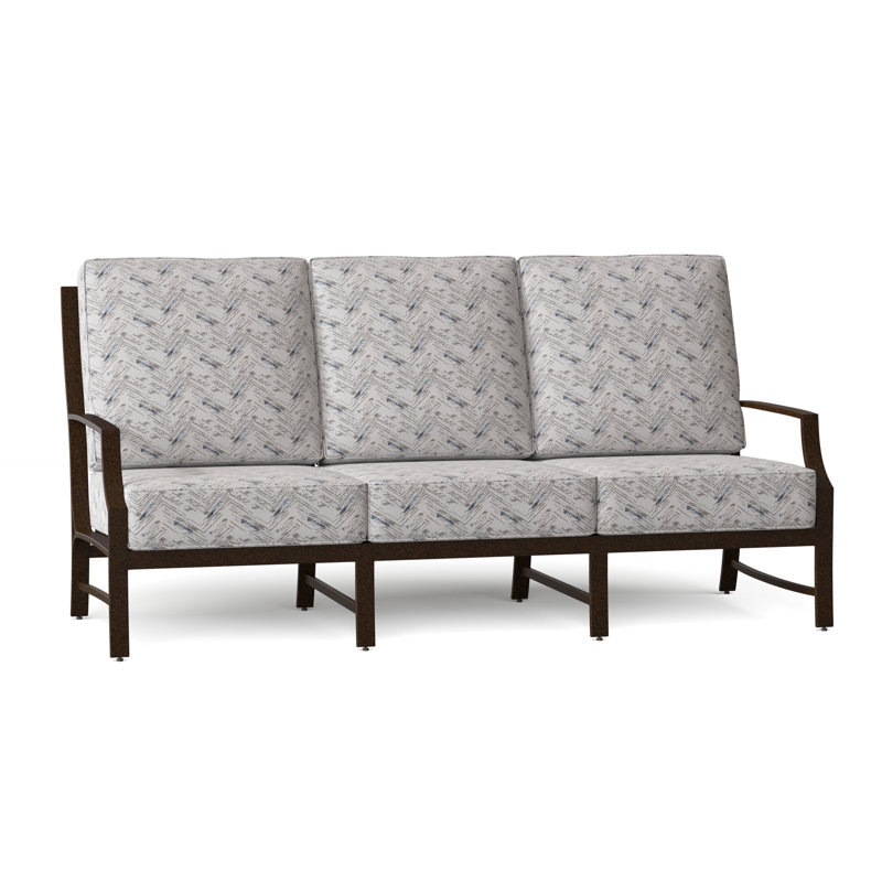 Seal Cove Outdoor 3 - Seat Patio Sofa, Chestnut Brown, Canvas Navy Sunbrella® Canvas