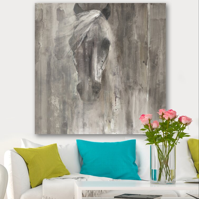 Farmhouse Horse - Wrapped Canvas Painting Print