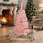 Sapin de Noël rose persistant de 90 cm (3 pi) avec 80 branches et base en plastique-1524391620-1524391622