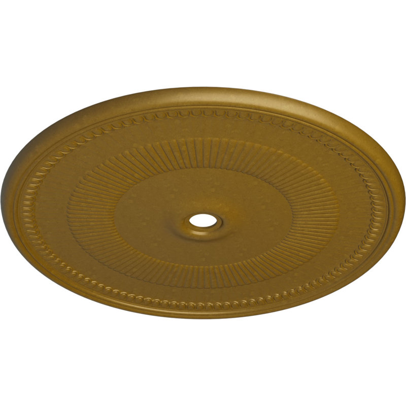 Endurathane Nevio Ceiling Medallion, 51 1/8"OD x 3 5/8"ID x 1 1/2"P (Fits Canopies up to 4 3/4"), Hand-Painted Gold Finish