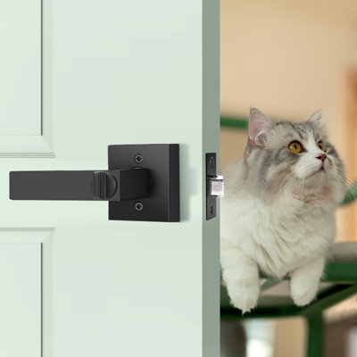 Heavy Duty Privacy Door Lever Keyless Lock with Square Rosette