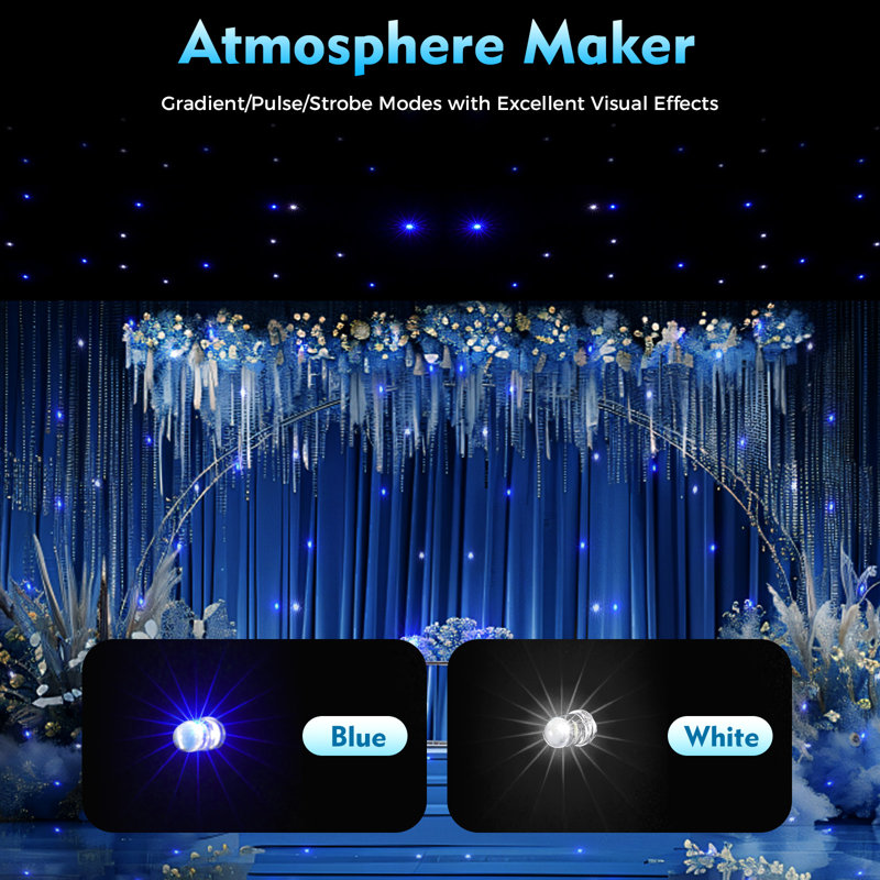 White & Blue LED Star Backdrop