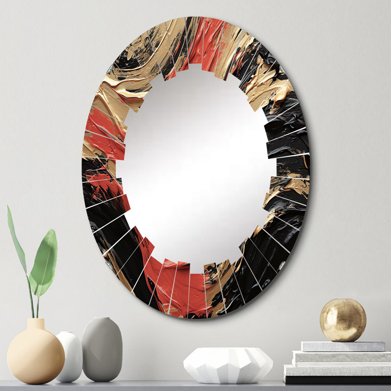 Cowick - Miroir mural moderne ovale, 30 po x 20 po
