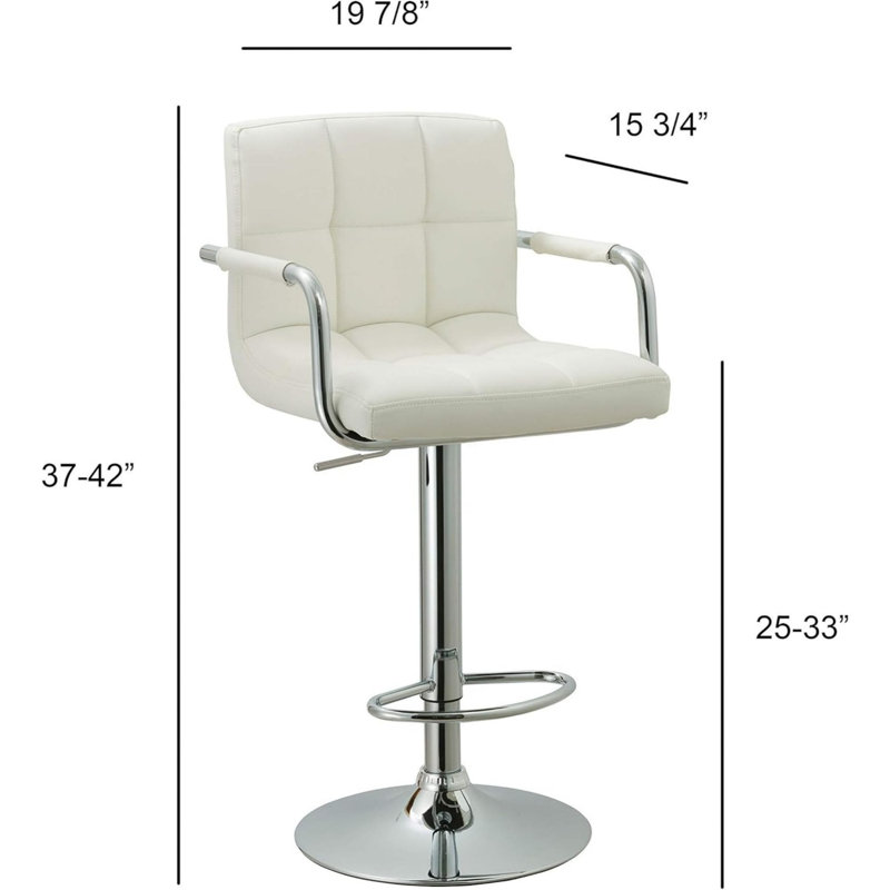 Tabouret de bar contemporain réglable, Blanc