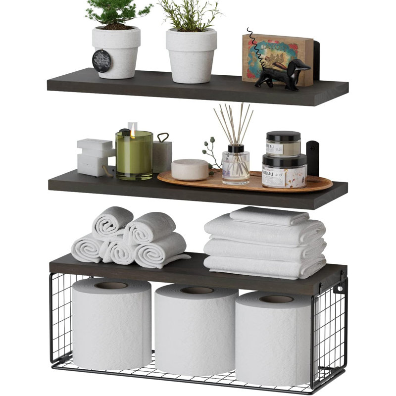 Akershus Bathroom Shelves, Dark Brown
