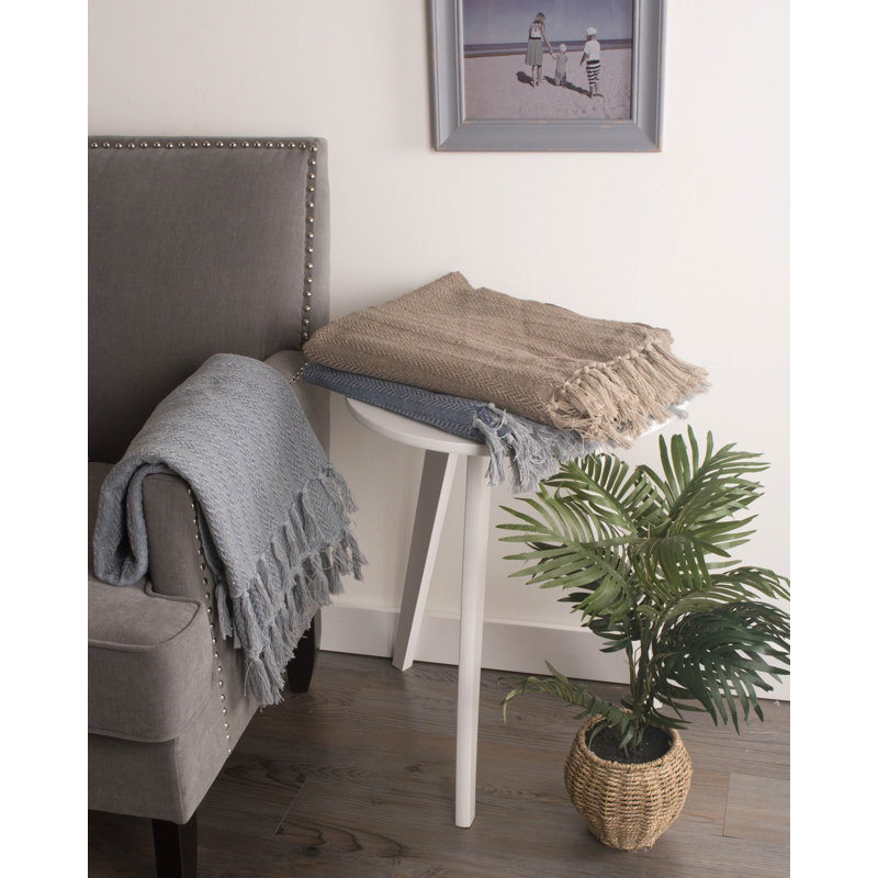 Jeté en coton Dll, Gris