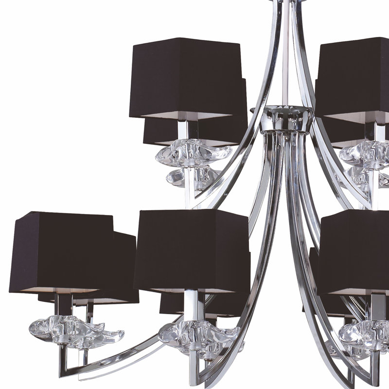 12 - Light Shaded Chandelier, Black