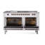 ILVE Nostalgie II Noblesse 60 inch Dual Fuel Range  (7 Sealed Burners + Griddle + French Top, Triple Glass Door, RAL)-101090785-101090786
