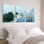 Ensemble de 3 tableaux sur toile tendue représentant des fleurs de lotus et des nénuphars