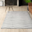 Tapis de couloir à motif géométrique pour le salon, la salle à manger, l'entrée, la chambre à coucher, le vestibule et la cuisine Sarepta, gris / blanc cassé-15274440