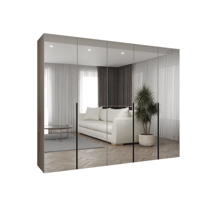 Manufactured Wood Wardrobe, cashmere + handles: black