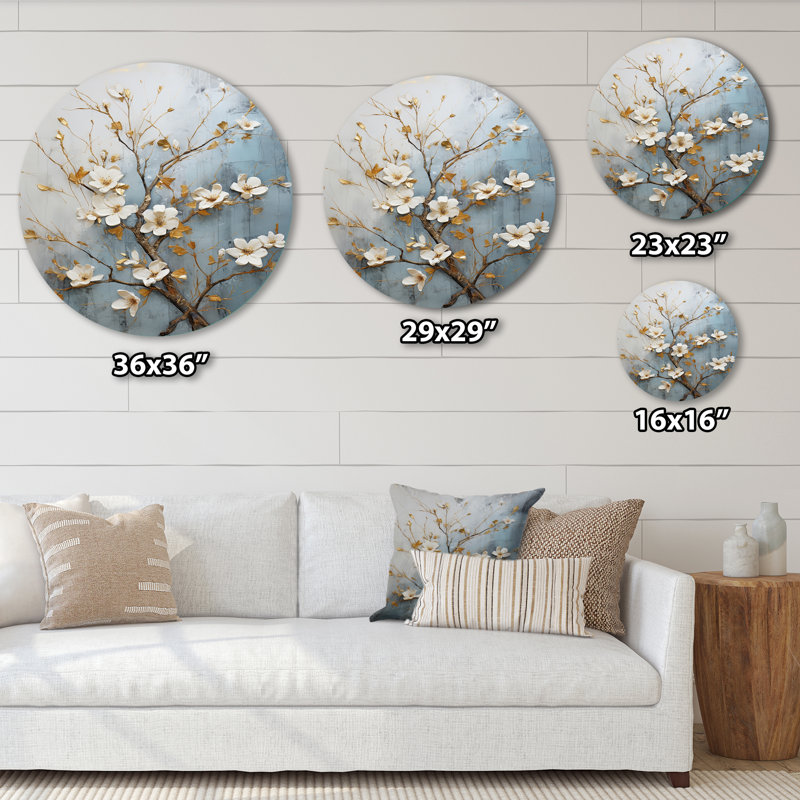 Art mural mural rond en métal Peacefulness, H 16 po x l 16 po
