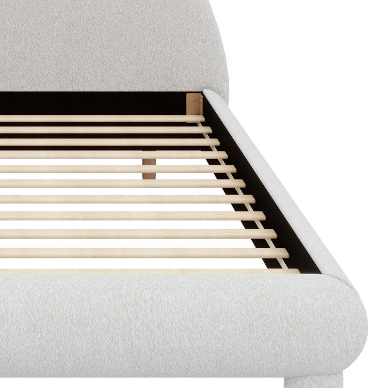 Upholstered Bed, Blanc