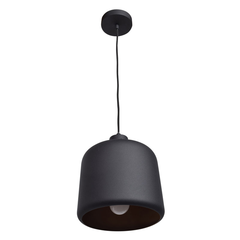 Utopia 1 - Light Single Pendant, Matte Black Outer/Matte Gold Inner, No