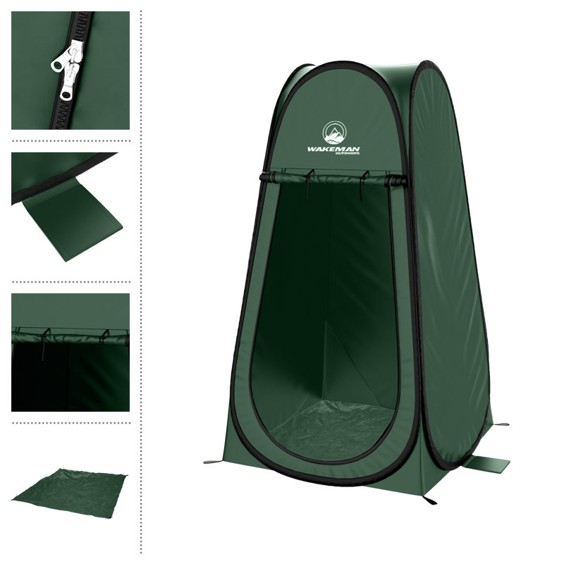 Green Pop-Up Privacy Tent with Aluminum Poles