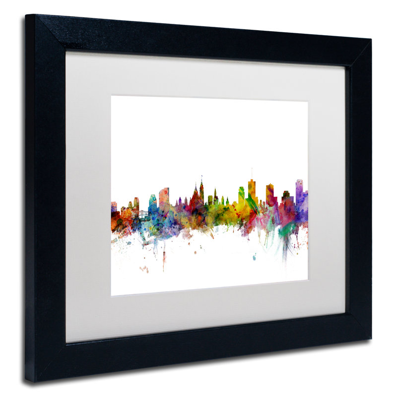 "ottawa canada horizon" , impression encadrée, H 11 po x l 14 po x P 0,5 po, Blanc